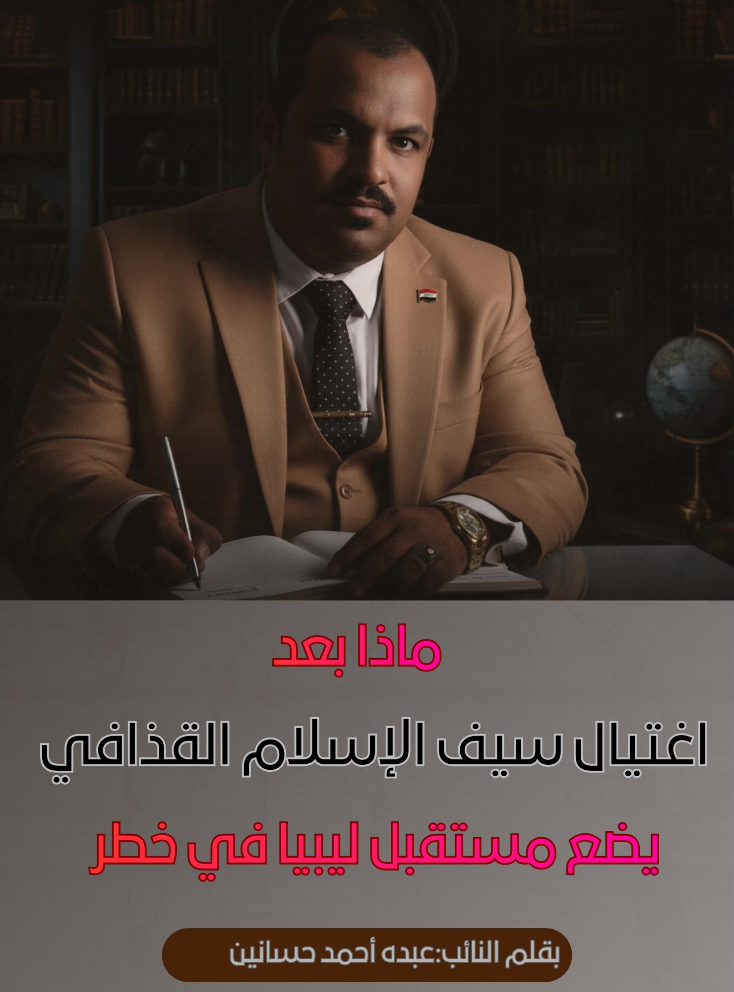 بقلم النائب عبده أحمدحسانين مستقبل ليبيا في خطر بعد اغتيال سيف الاسلام القذافي